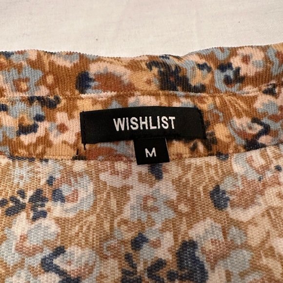 Wishlist Floral Corduroy Tiered Mini Dress Medium - Picture 3 of 4